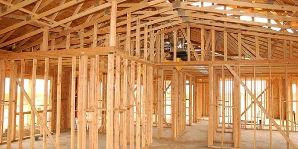 A new construction in the framing process.