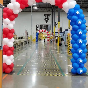 Colorful birthday balloon arch in Indianapolis