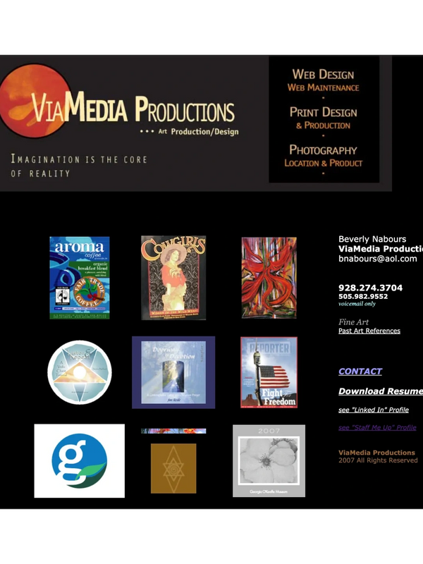 A screenshot of my old website