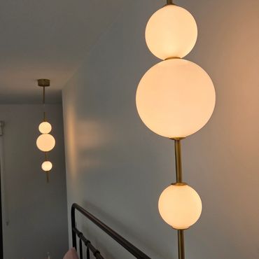 Dimmable bedroom pendant lights controlled by home automation at Long Gully