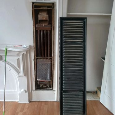 Installed a new furnace then painted this is before