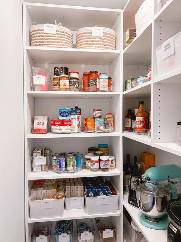 Organized pantry with labeled, matching bins by Arranged by Ashley Point Pleasant, Jersey Shore NJ
