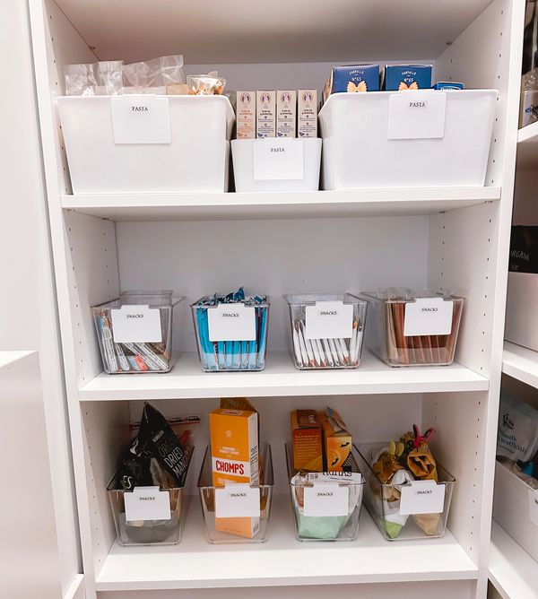 Pantry makeover with Amazon bins by Arranged by Ashley, Jersey Shore.