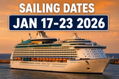 Cruise ship sailing January 17-23, 2026.