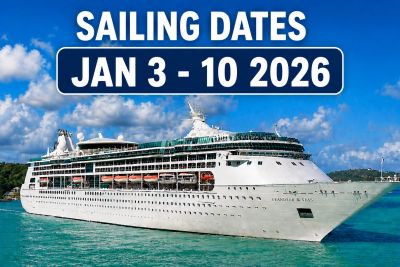 Cruise ship sailing from Jan 3 to Jan 10, 2026.
