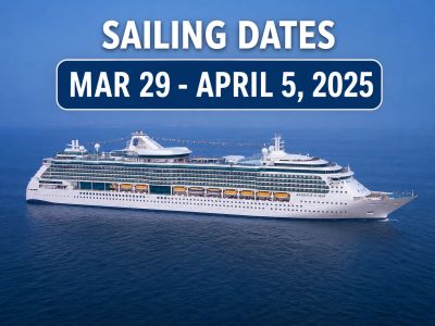 Cruise ship sailing from Mar 29 to April 5, 2025.