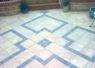 Indian sand stone and blue brick paving