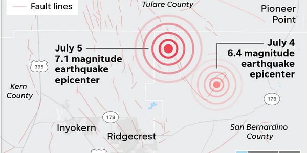 EARTHQUAKE FAULT LINES AROUND RIDGECREST