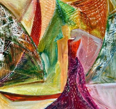 This a photo of my painting. "In the Moment" $375