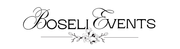 Logo of Boseli Events with elegant floral design.