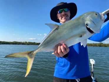 Man holding a Jack Crevalle in Key Largo