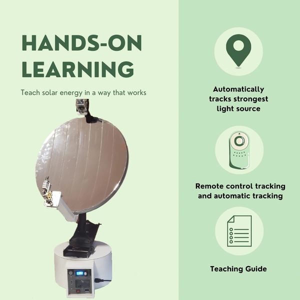 Product details for automatic dual axis solar tracker with solar dish