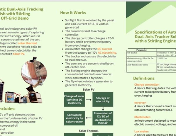 Solar thermal and solar PV demonstration set up