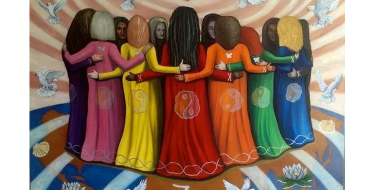 Circle of women for local support group.