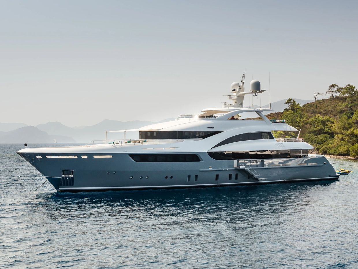 Luxury Yacht at Anchorage in French Riviera