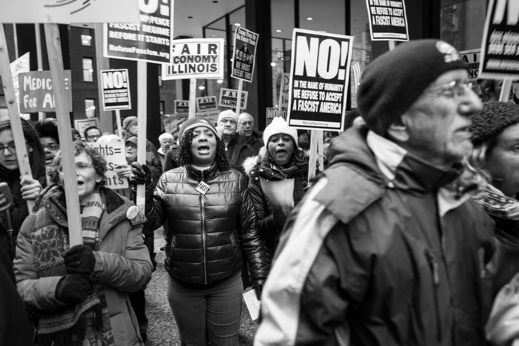 Organized protest in Chicago Illinois