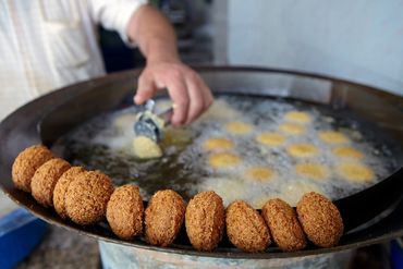 Cooking fresh Falafel