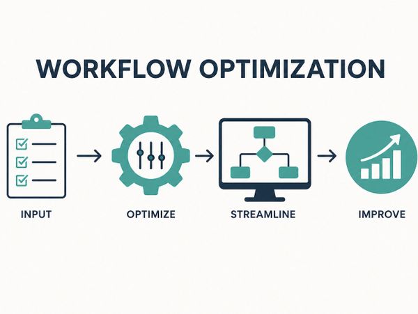 Workflow optimization process from input to improvement.