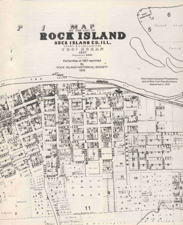 1857 map of Rock Island