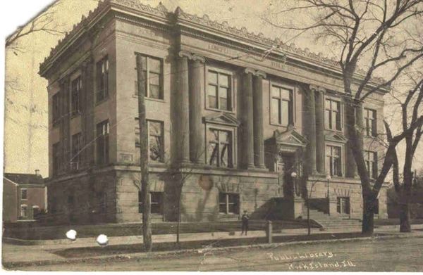 Rock Island Public Library old postcard