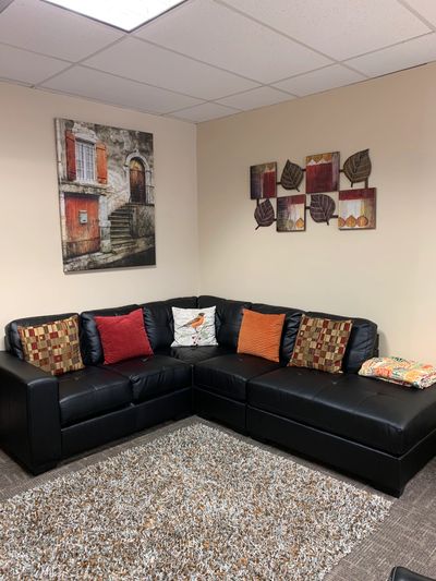 Large, Calming office space for group weight loss sessions.