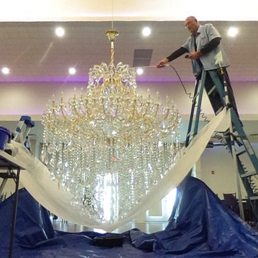 Chandelier cleaning professional Gary Webb