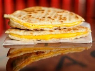 American Cheese sandwiched between Flat bread. A great classic
