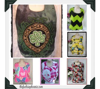 a collage of bibs with different designs