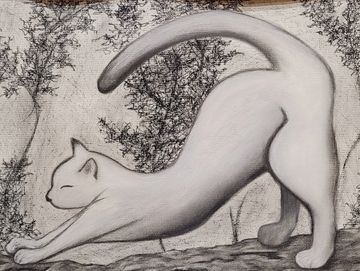 8x10 charcoal PRINT.  Comes in 11x14 matt backing, matted to 8x10, and dust cover.