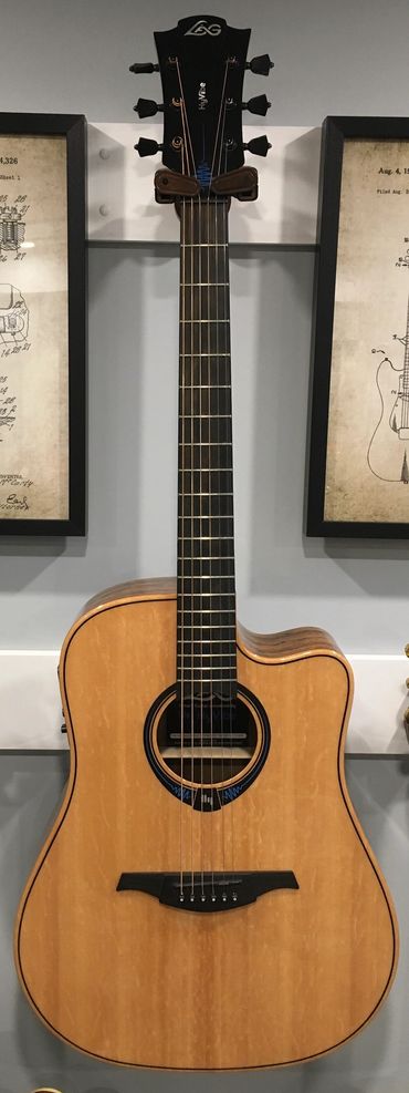 Lag Guitars THV30DCE Tramontane HyVibe 30 Cutaway Acoustic Electric Guitar