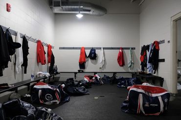 Empty University of Arizona locker room at the Centene Community Ice Arena.