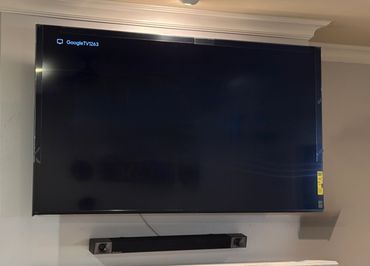 Above mantle 85” tv mounted