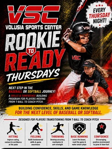 Volusia Sports Center promotes baseball and softball skills for young players every Thursday night.