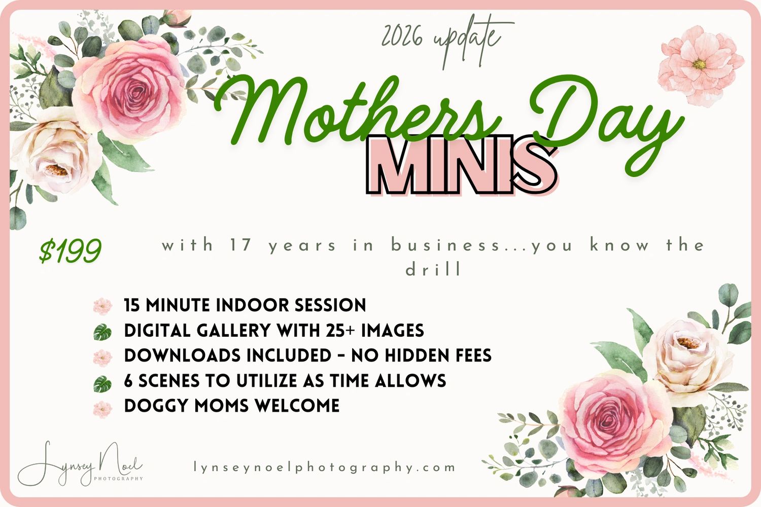 Mother's Day Photography Portrait Mini Session in Lackawanna County at Lynsey Noel Indoor Studio