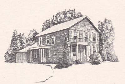 Livingston House drawing by J. E. Downing, member of the Reynoldsburg-Truro Historical Society