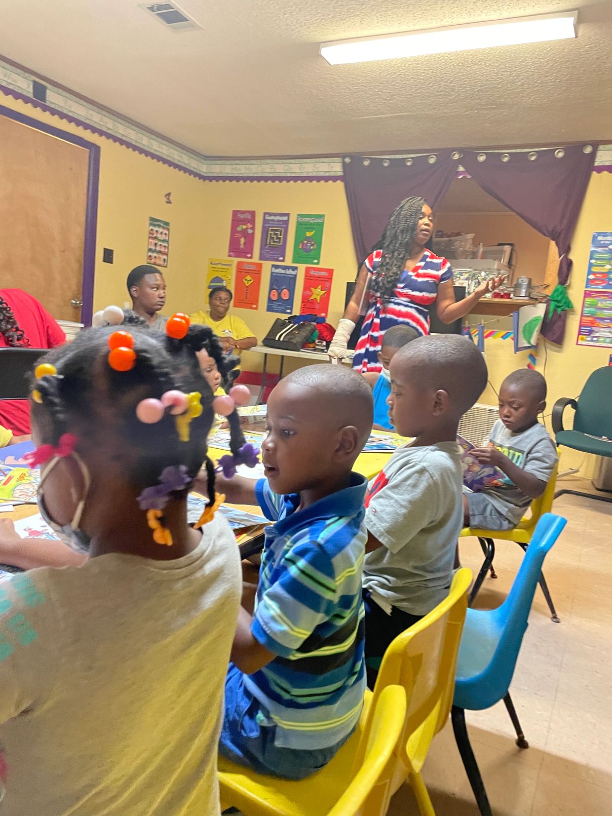 Kamp Joy exploring the Joy of reading with Educator Mrs. Janice Barnes.