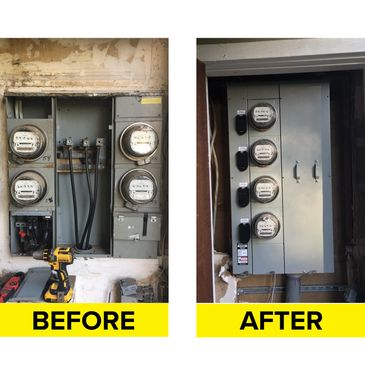 4 meter panel, buss bars burned on old panel needed to be replaced. Prompt service provided urgent