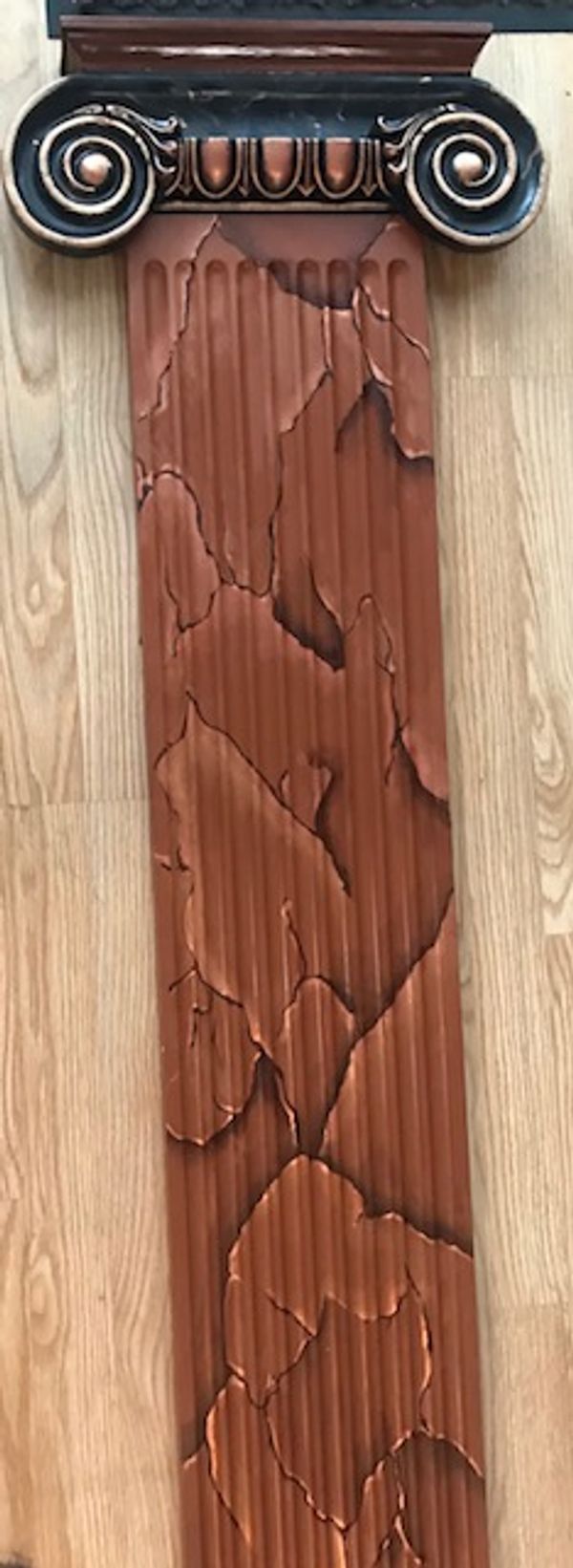 Columns on the performers stage faux painted