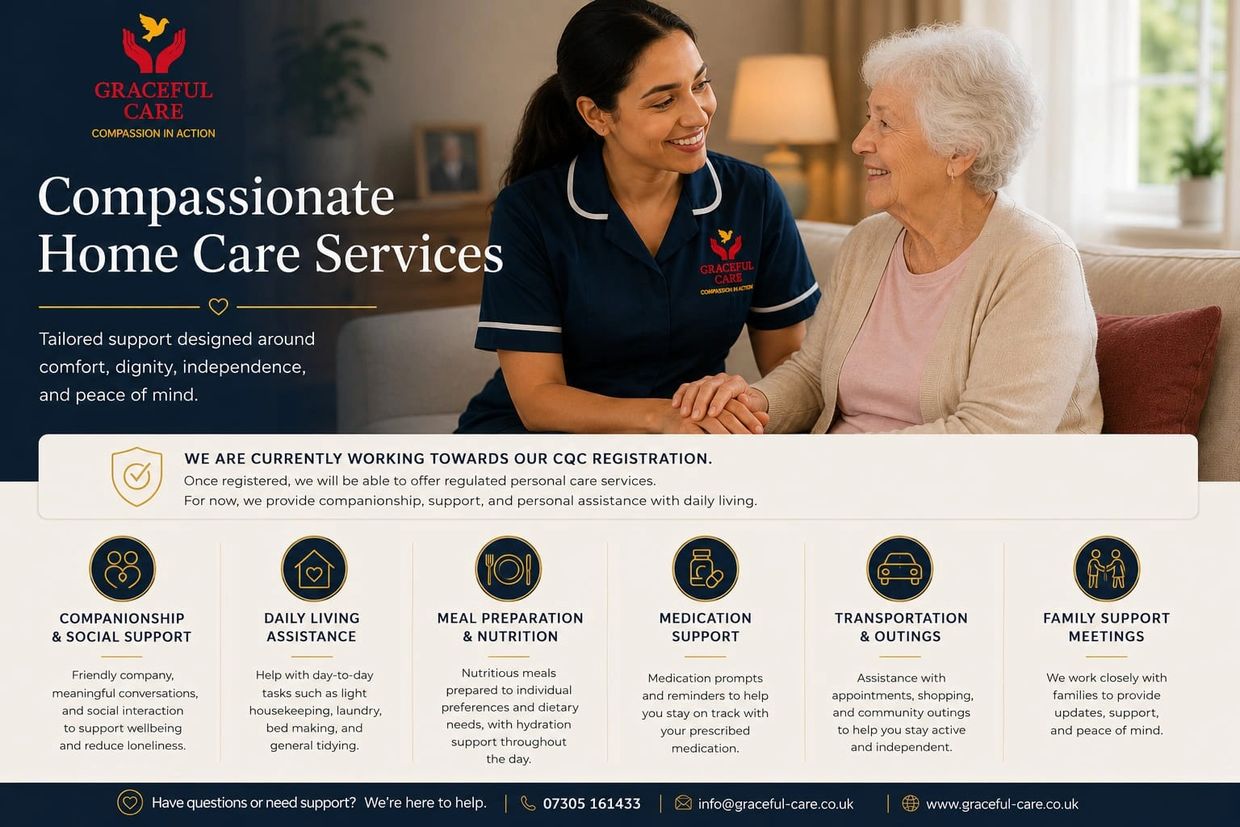 Caregiver providing compassionate home care to an elderly woman, emphasizing comfort and support.