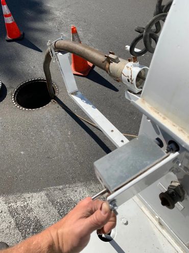 Truck mounted sewer snake.