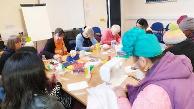 The Widows Empowerment Trust hosting a sewing session for their bereavement support group.
