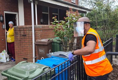 Volunteer from a Charity in Manchester visiting a clients home as part of their bereavement help.