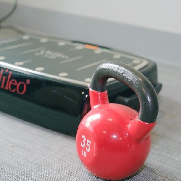 vibration plate and kettle bell