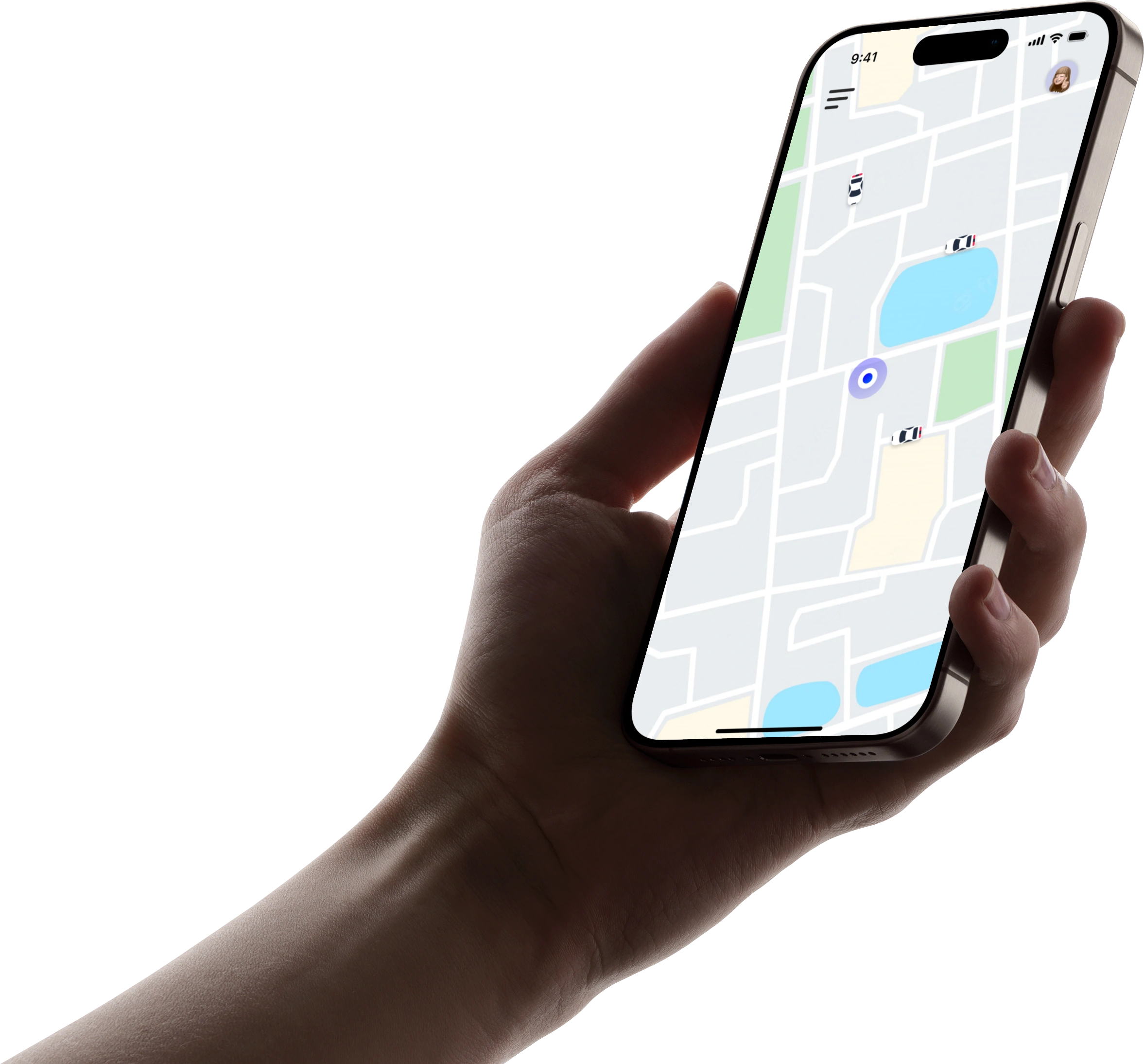 Person holding phone with STC Security app open.