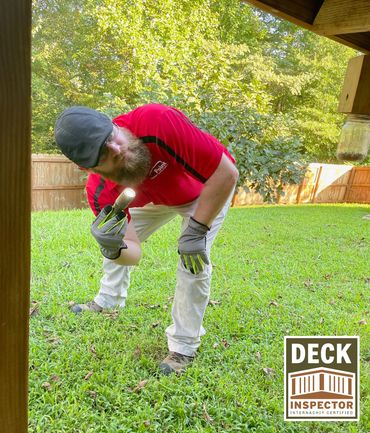 Jeremy Martin Inspector performing a deck inspection