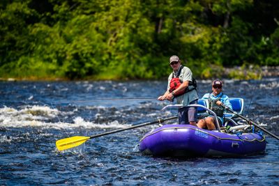 Fly fishing guide school algonquin learn to row drift boat whitewater raft dory instruction canada