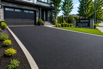 New asphalt driveway installation at residential property in Richmond BC