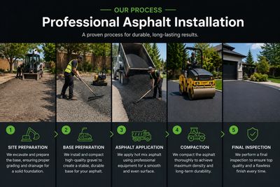 Professional asphalt installation process infographic for Richmond BC paving projects