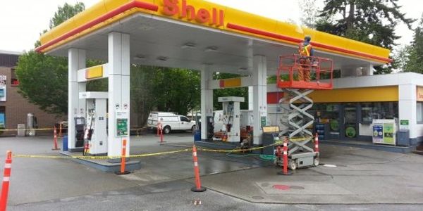 Gas station fuel & oil stains 
