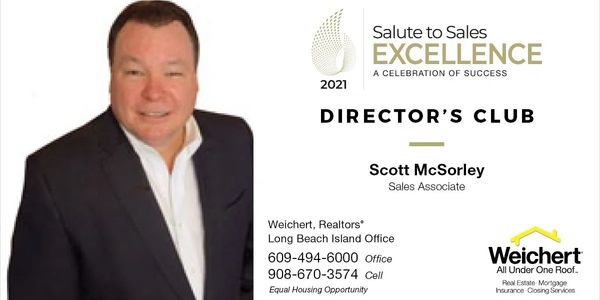 A full time licensed with Weichert Realtors LBI, Ship Bottom, New Jersey,  08008
Scott McSorley 908-